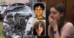 Teen guilty of murdering boyfriend and passenger while stoned in 100mph crash