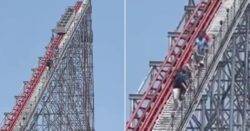 People forced to climb down 200-foot roller coaster after it breaks down