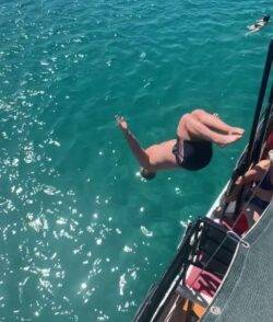 Man’s lip ripped off as backflip off a boat on holiday goes horribly wrong