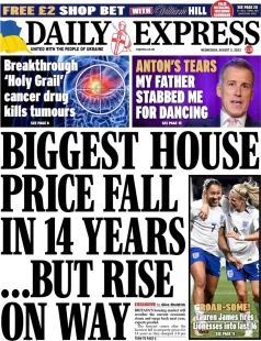 Daily Express – Biggest house price fall in 14 years … but rise on its way