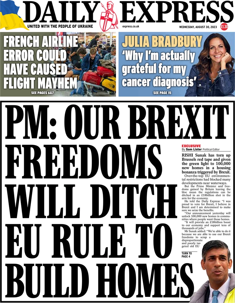 Daily Express - PM: Our Brexit freedoms will ditch EU rule to build homes
