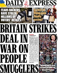 Daily Express – Britain strikes deal in war on people smugglers