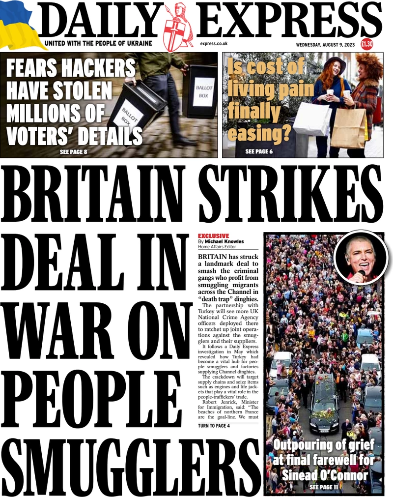 Daily Express - Britain strikes deal in war on people smugglers