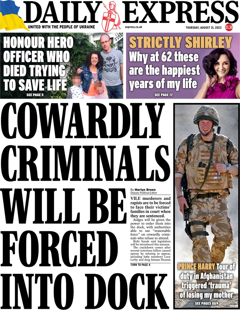 Daily Express - Cowardly criminals will be forced into dock