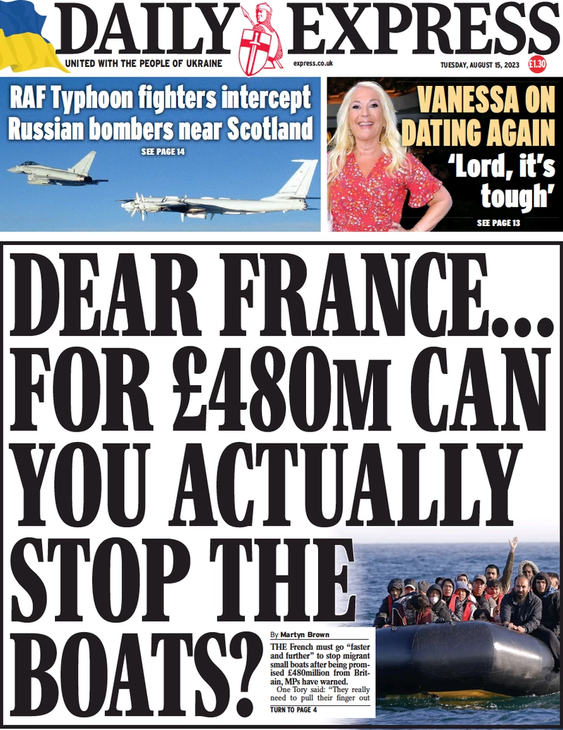 Daily Express - Dear France … for £480m can you actually stop small boats