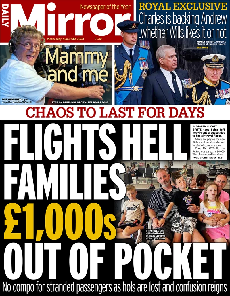 Daily Mirror - Flights hell families £1,000s out of pocket