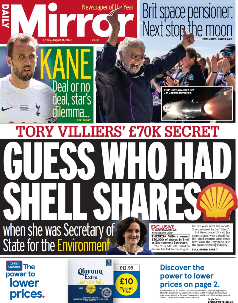 Daily Mirror - Guess who had shell shares
