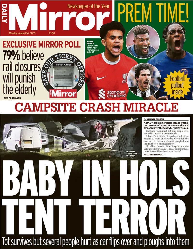 Daily Mirror - Baby in hols tent horror