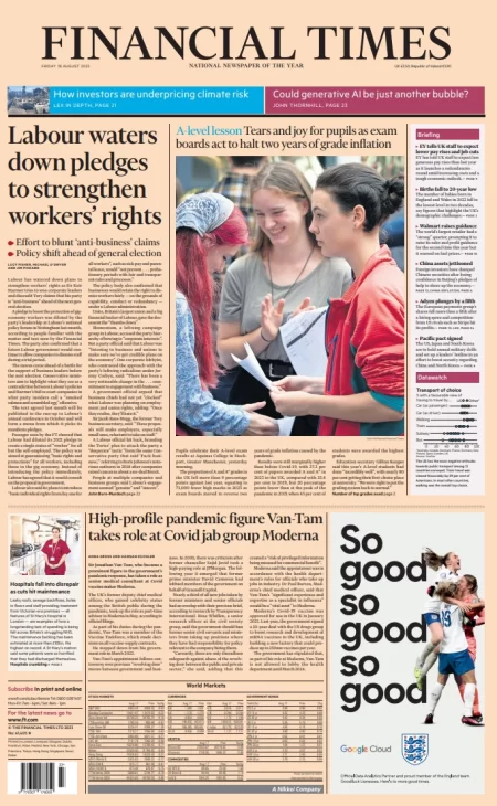 Financial Times – Labour waters down pledges to strengthen workers’ rights 