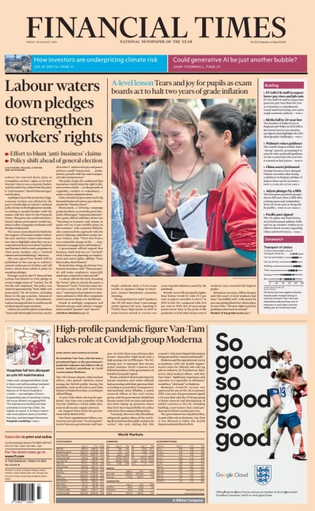 Financial Times - Labour waters down pledges to strengthen workers’ rights