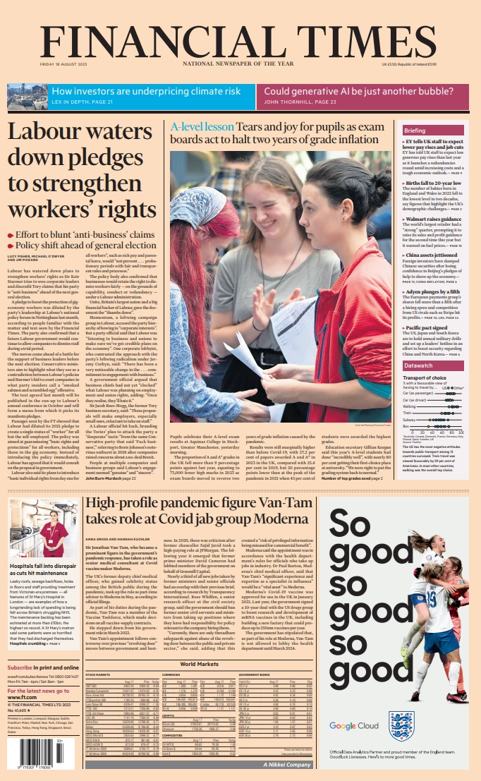 Financial Times - Labour waters down pledges to strengthen workers’ rights