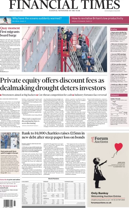 Financial Times - Private equity offers discount fees as dealmakers' drought deters investors