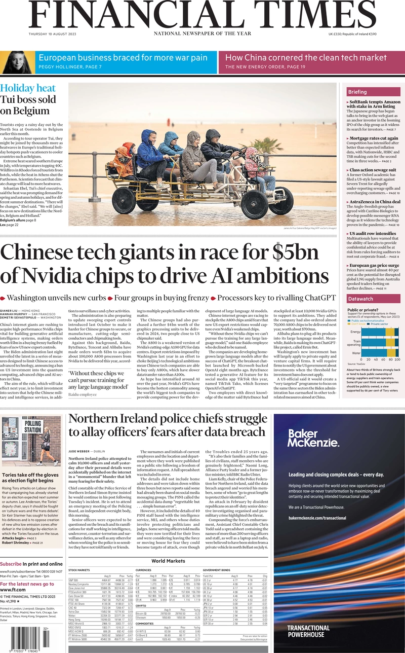 Financial Times - Chinese tech giants in race for $5bn of Nvidia chips to drive AI ambitions