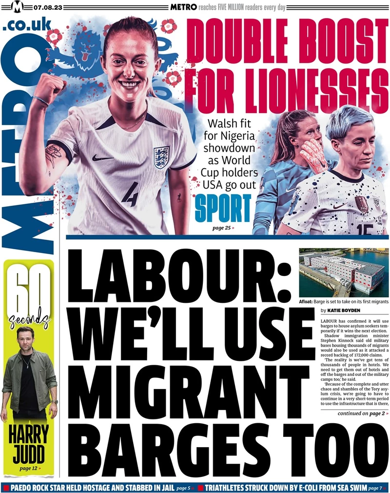 The Metro - Labour: We’ll use migrant barges too