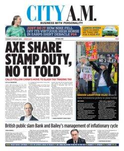 CITY AM – Axe share stamp duty, No 11 told