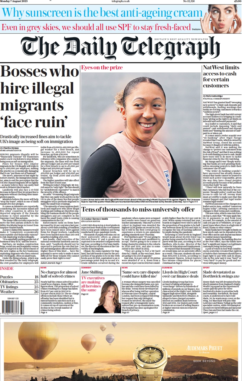 The Daily Telegraph - Bosses who hire illegal migrants ‘face ruin’