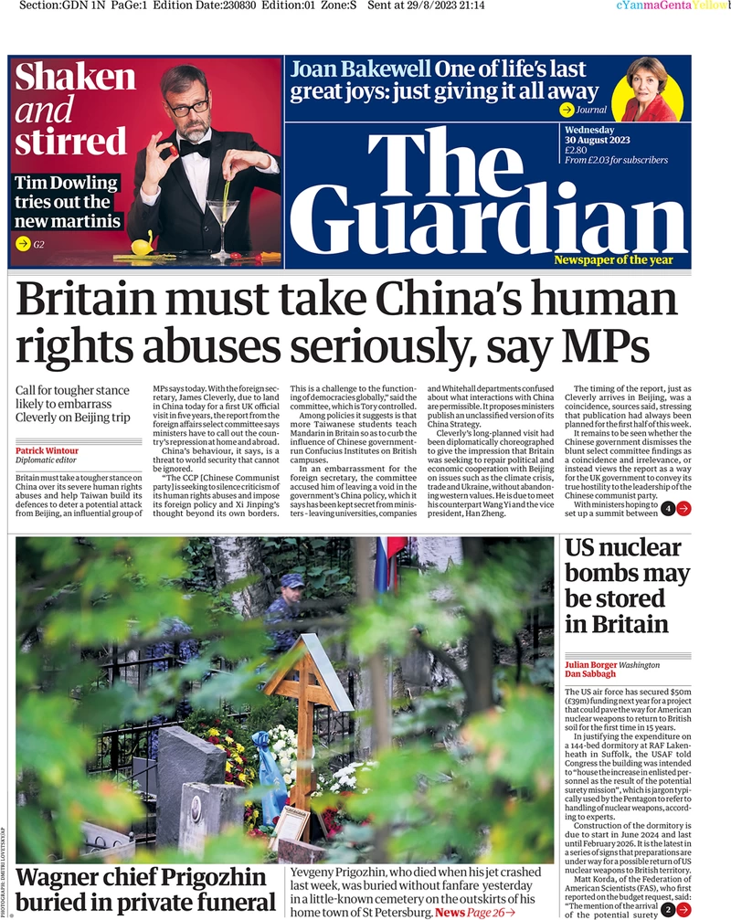 The Guardian - Britain must take China’s human rights abuses seriously, say MPs