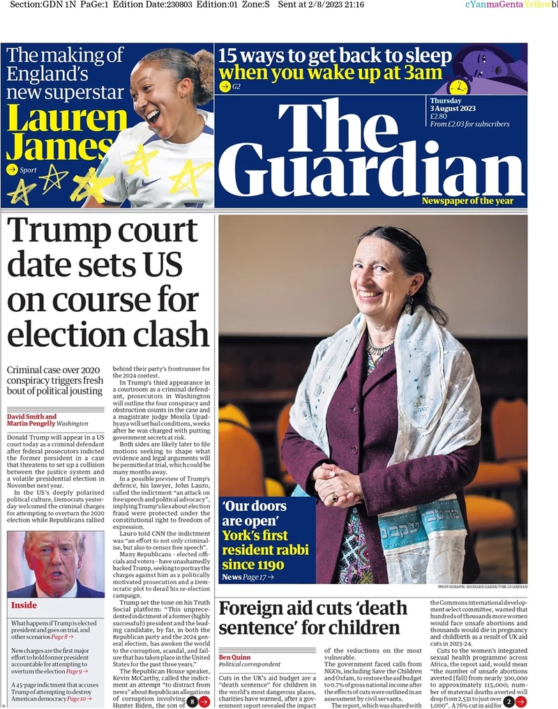 The Guardian - Trump court date sets US on course for election crash