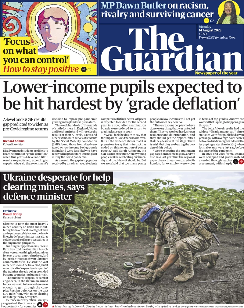 The Guardian - Lower-income pupils expected to be hit hardest by ‘grade deflation’