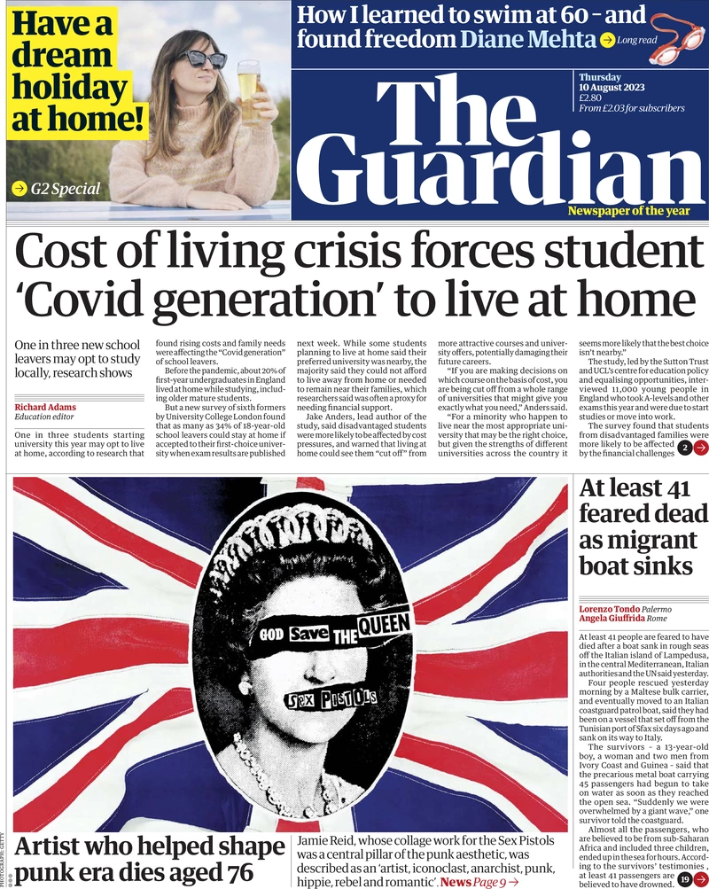 The Guardian - Cost of living crsis forces student ‘Covid generation’ to live at home