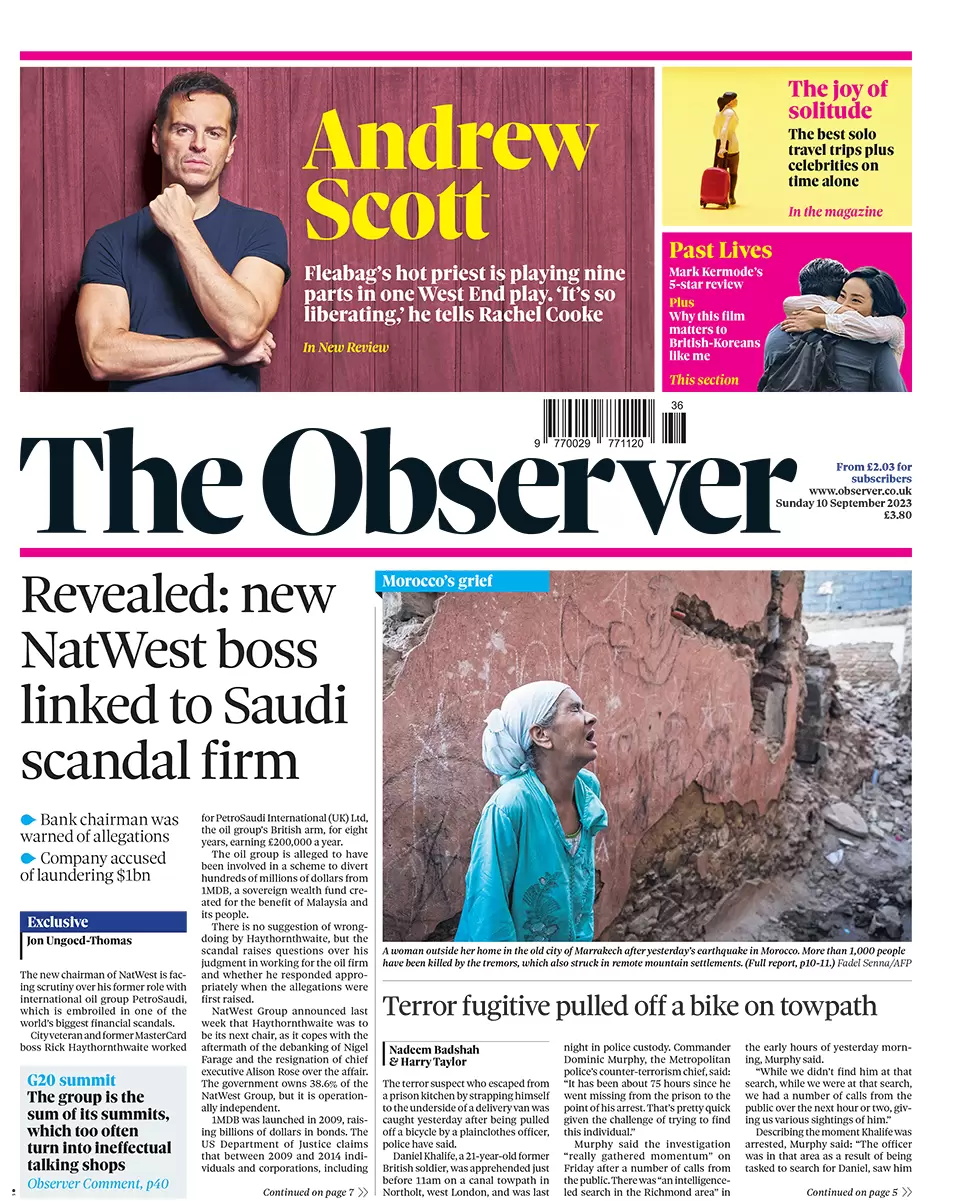 The Observer -  Revealed: New NatWest boss linked to Saudi scandal firm 