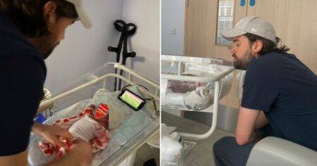Jack Whitehall watches Arsenal game while changing first ever nappy