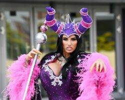 Katie Price channels her inner evil as she transforms into outrageous panto villain