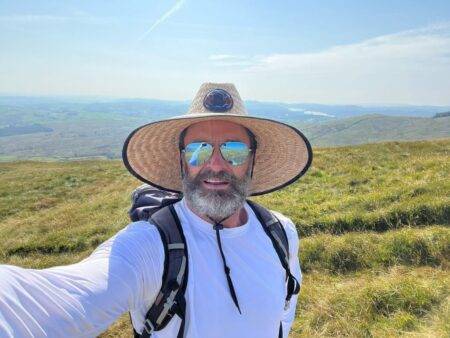 Hugh Jackman holidays in Yorkshire Dales wearing cowboy hat and tucks into pie and chips