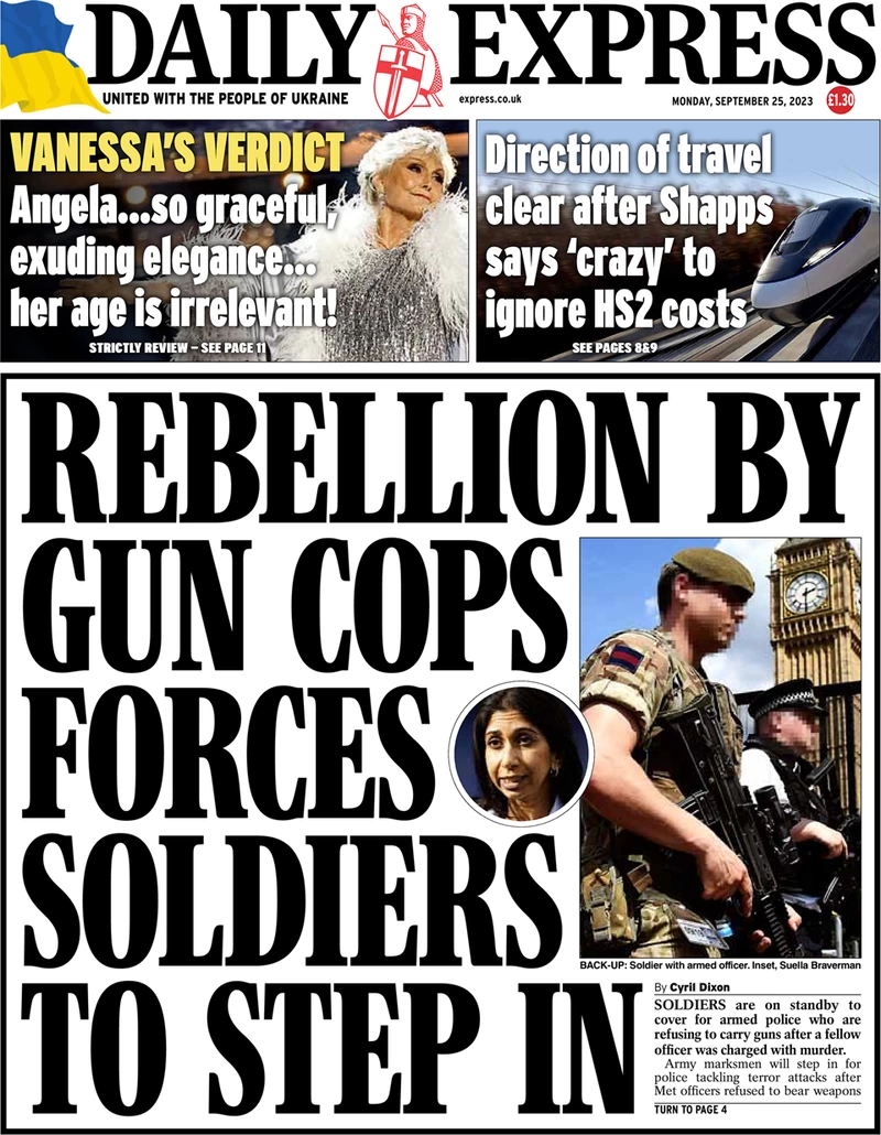 Daily Express - Rebellion By Gun Cops Forces Soldiers To Step In