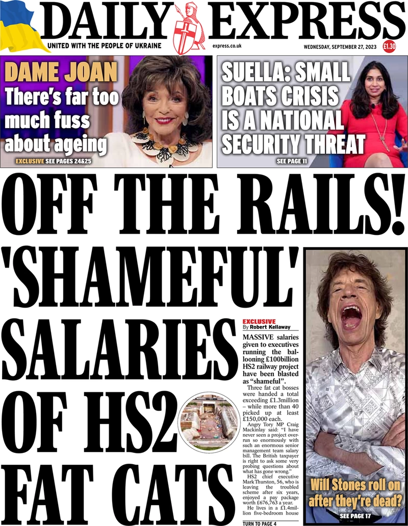 Daily Express - Off the rails! ‘Shameful’ salaries of HS2 fat cats