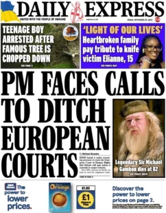 Daily Express – PM faces calls to ditch European courts 