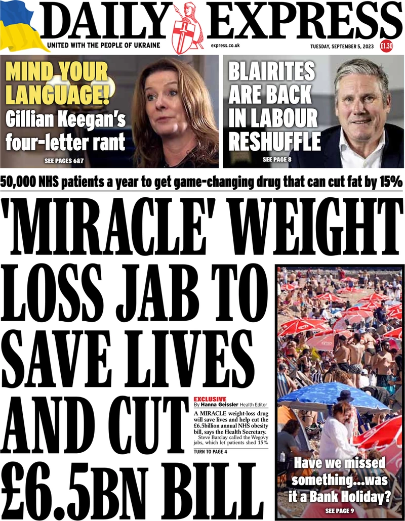 Daily Express - Weight loss jab to save lives and cut £6.5bn bill