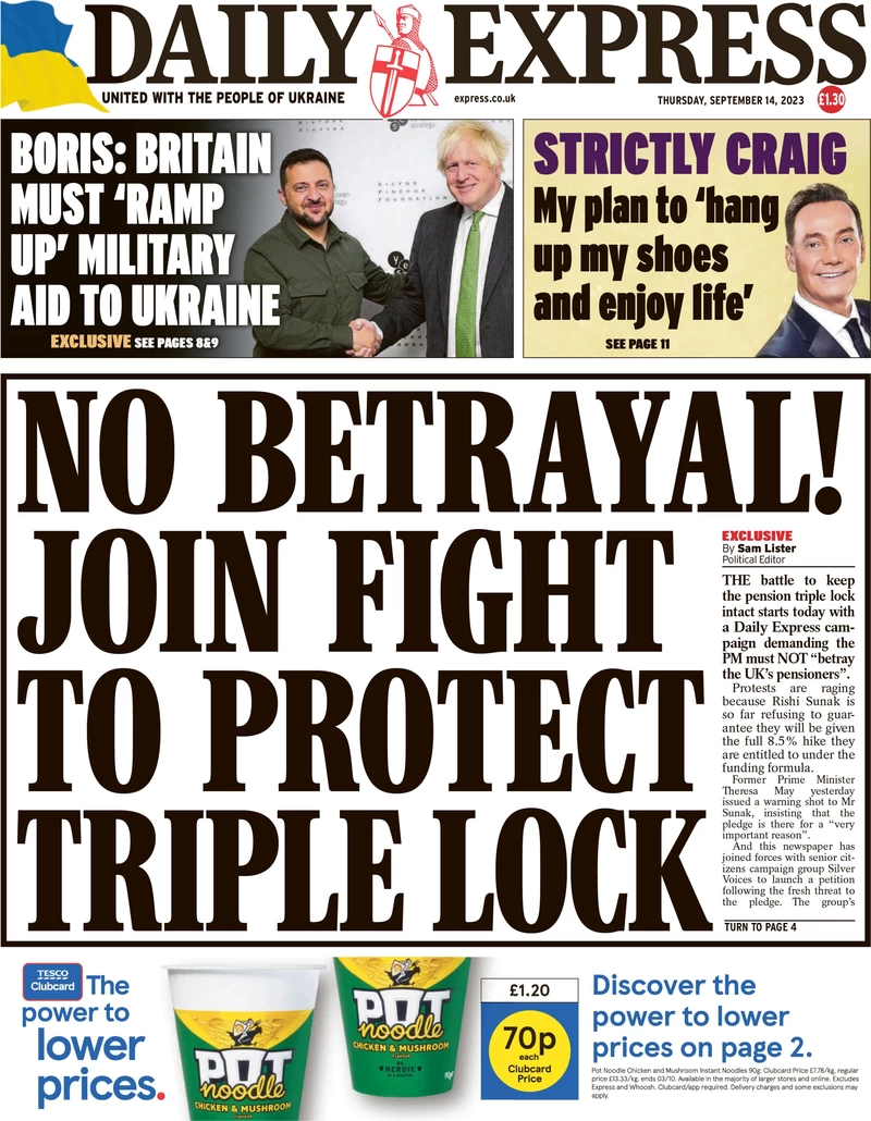 Daily Express - No Betrayal! Join fight to protect triple lock 