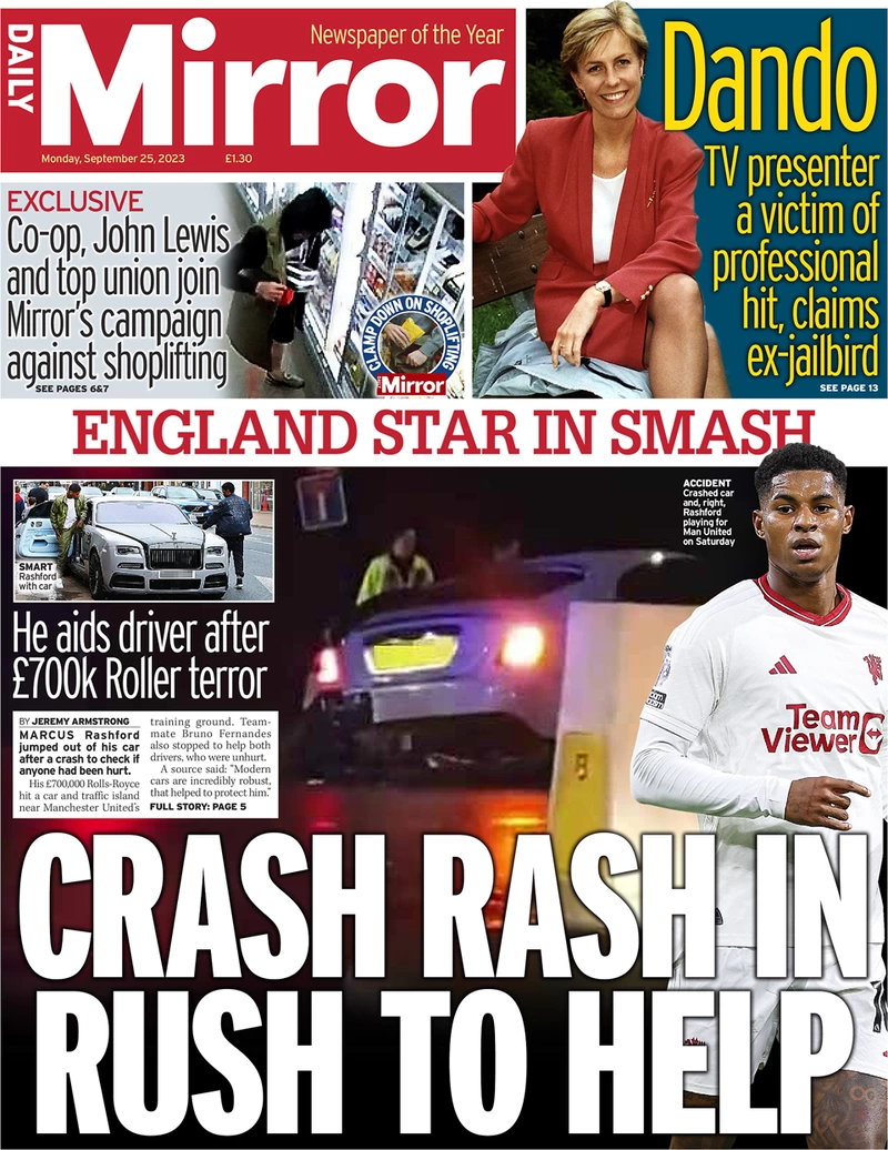 Daily Mirror - Crash Rash In Rush To Help