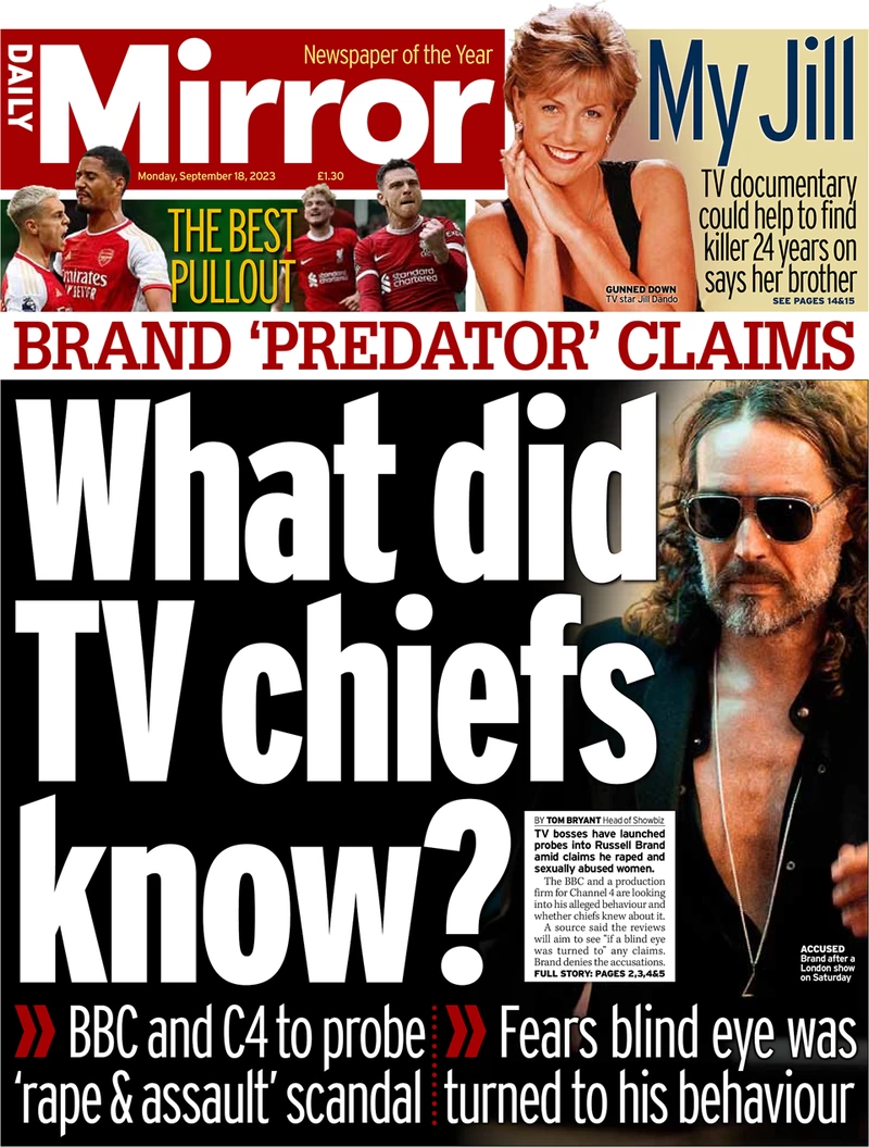 Daily Mirror - What did TV chiefs know? 