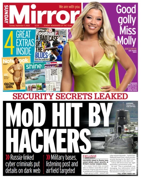 Sunday Mirror - MoD hit by hackers