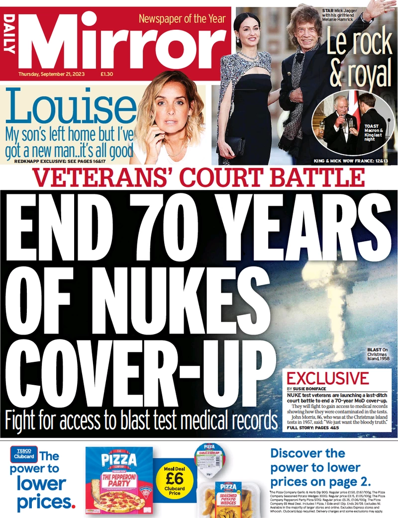 Daily Mirror - End 70 tears of nukes cover-up
