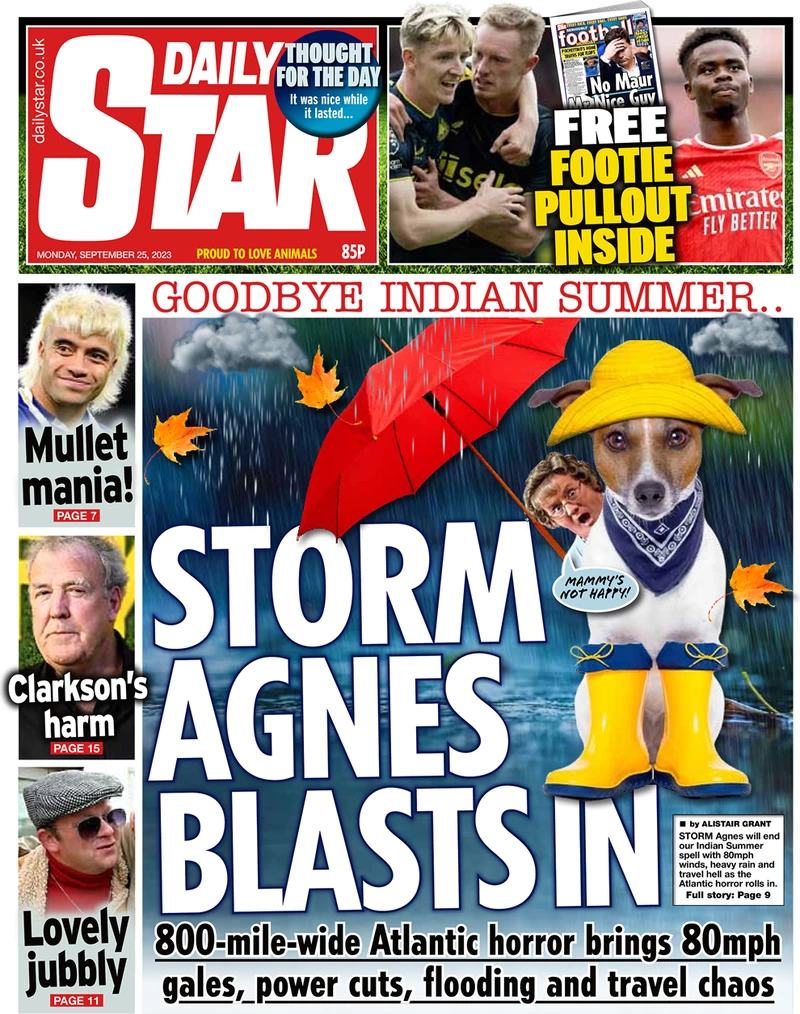 Daily Star - Storm Agnes Blasts In
