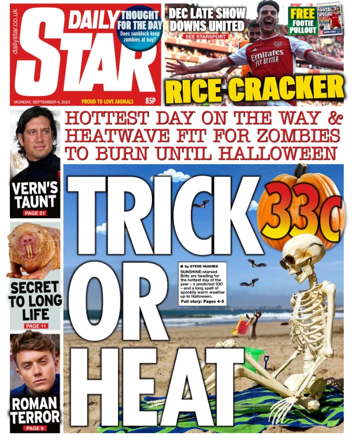 Daily Star - Hottest day of the year: Trick or Heat