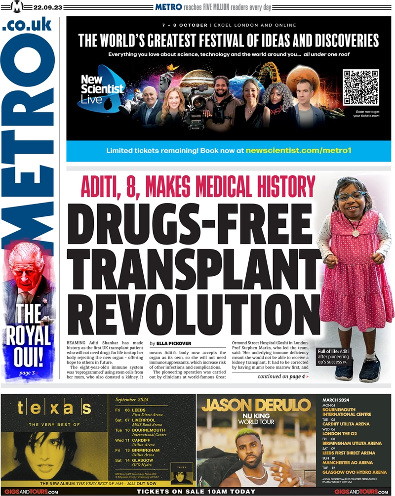 Metro - Drugs-free transplant revolution 