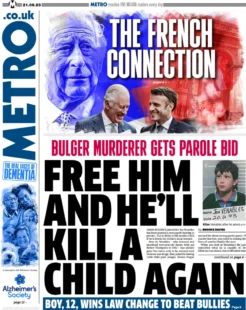 Metro – Free him and he’ll kill a child again 