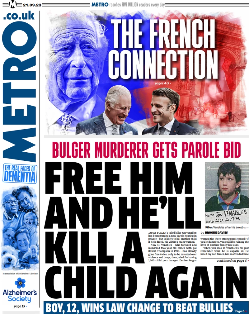 Metro - Free him and he'll kill a child again 