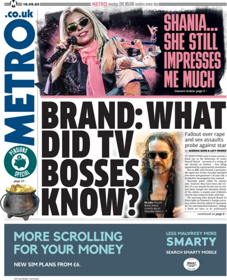 The Metro - Brand: What did TV bosses know? 