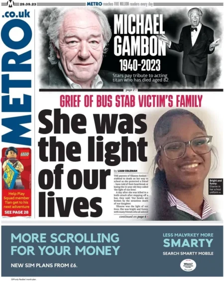 Metro – Bus stab victim family: She was the light of our lives 