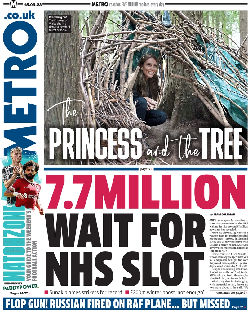 Metro - 7.7 million wait for NHS slot