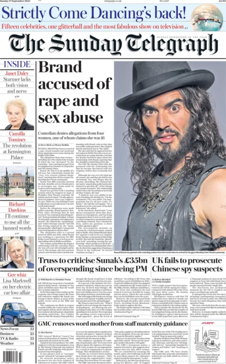 The Sunday Telegraph – Brand accused of rape and sexual assault 