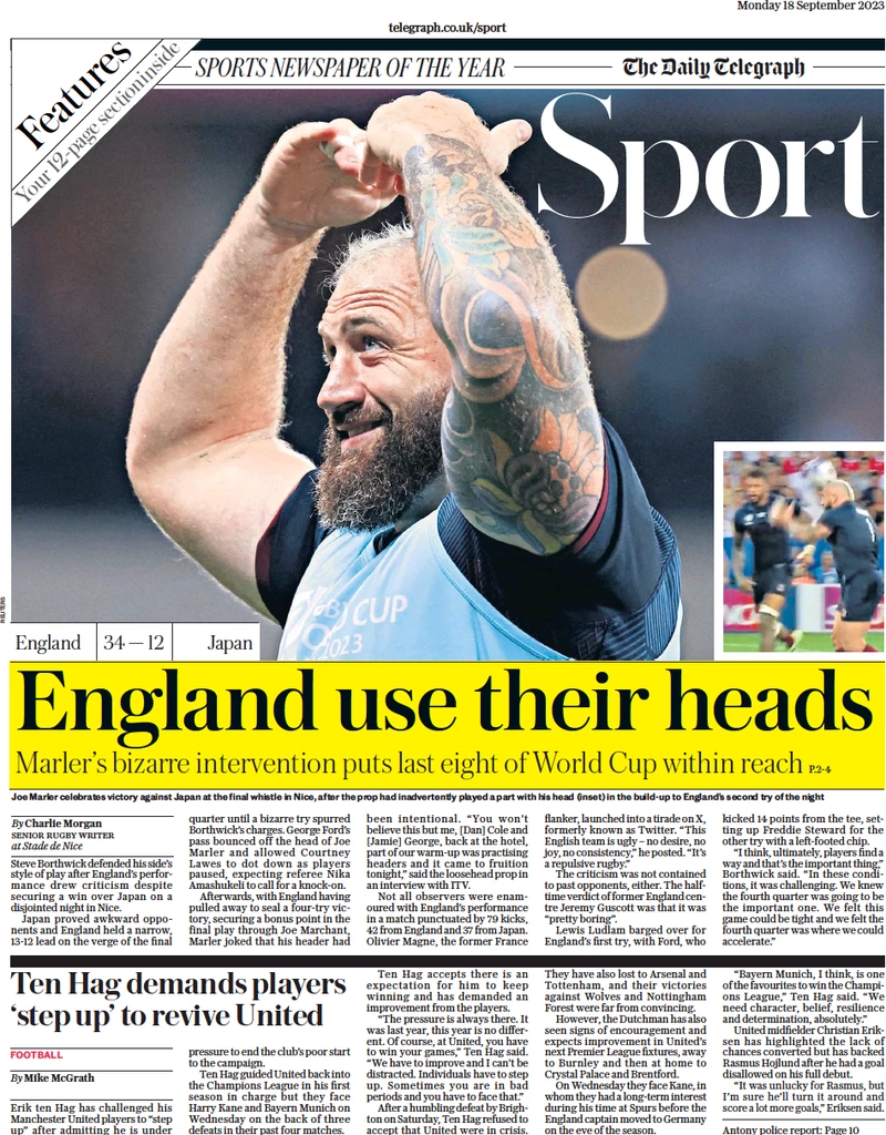Telegraph Sport - England use their heads