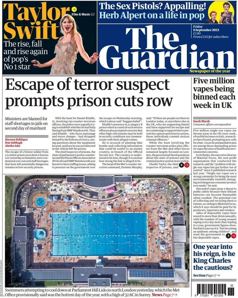 The Guardian - Escape of terror suspect prompts prison cuts row