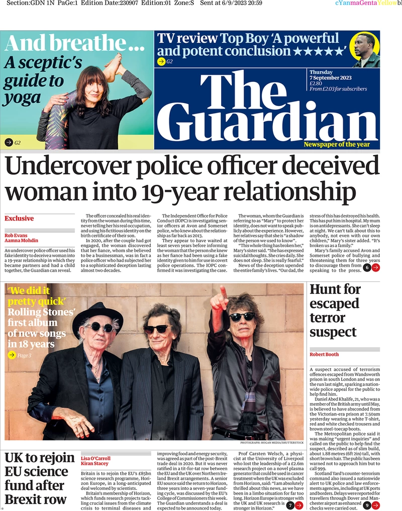 The Guardian - Undercover police officer deceived woman into 19-year relationship 