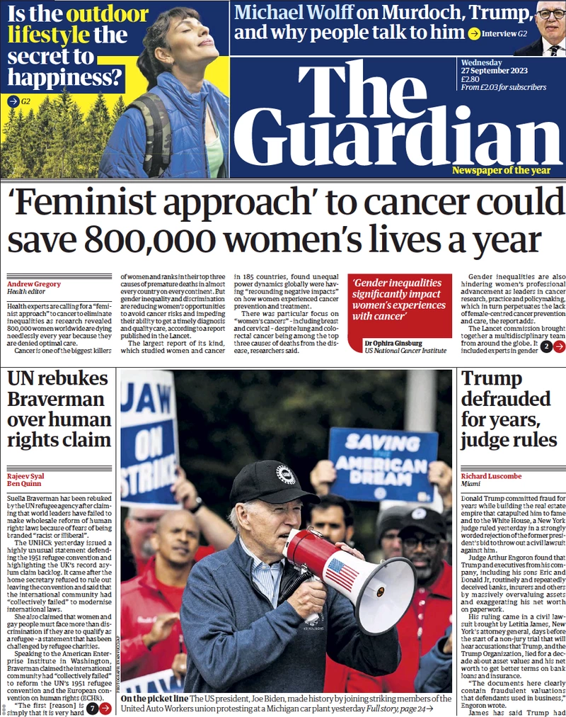 The Guardian - ‘Feminist approach’ to cancer could save 800,000 women’s lives a year